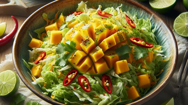 Mango, čili un laima kāpostsalāti attēls