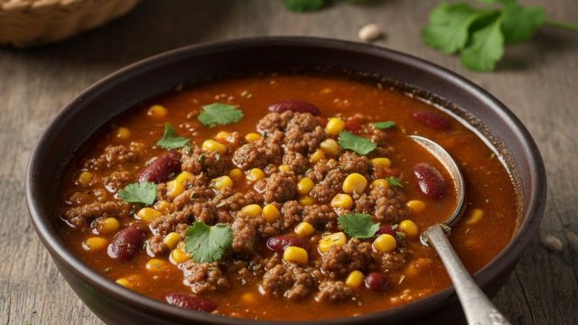 Pupiņu zupa "Chili con carne" attēls